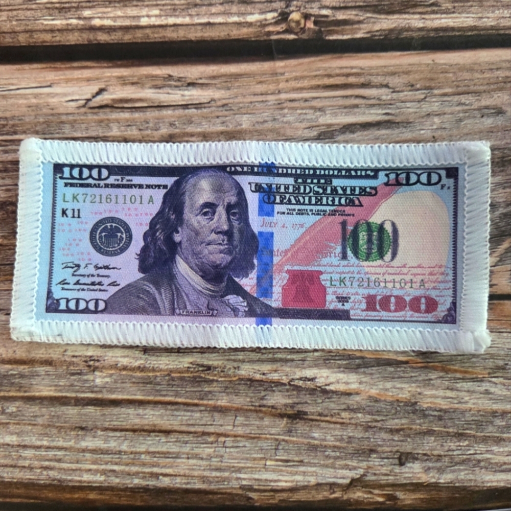 It's All About The Benjamins Hundred Dollar Bill Cash Money Sew On Patch